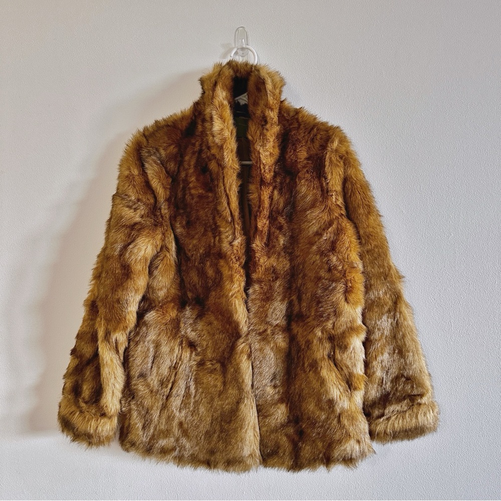 ASOS Women’s Brown Faux Fur Coat in Size 0